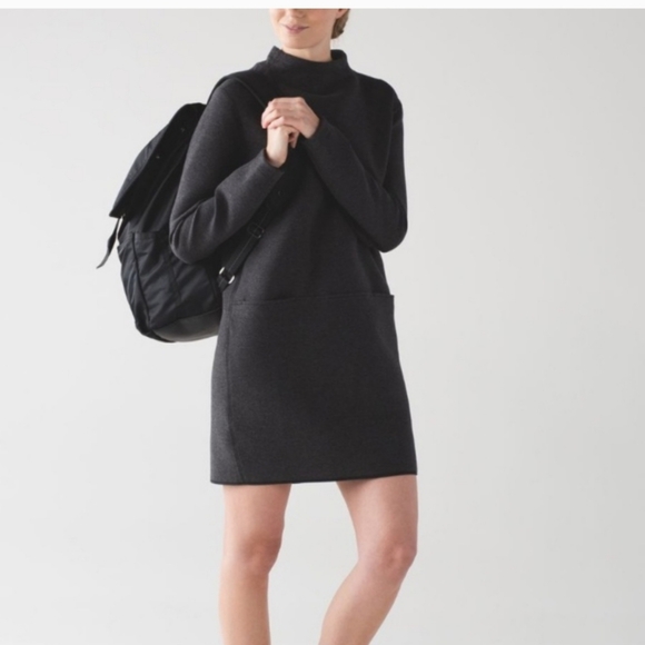 lululemon athletica Dresses & Skirts - Lululemon Heathered Black City Bound Dress Size 6